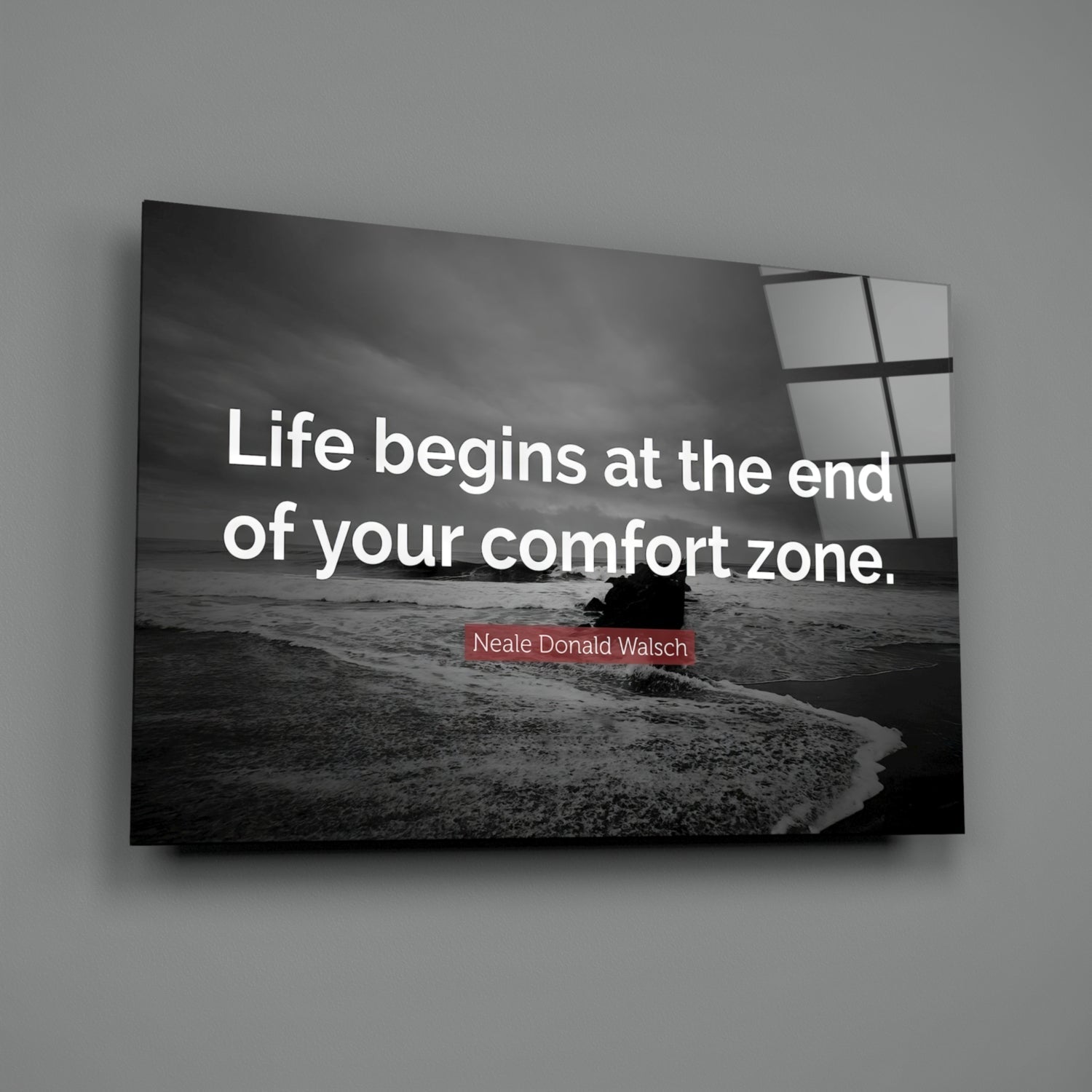 Where the Life Begins?  Glass Wall Art-1