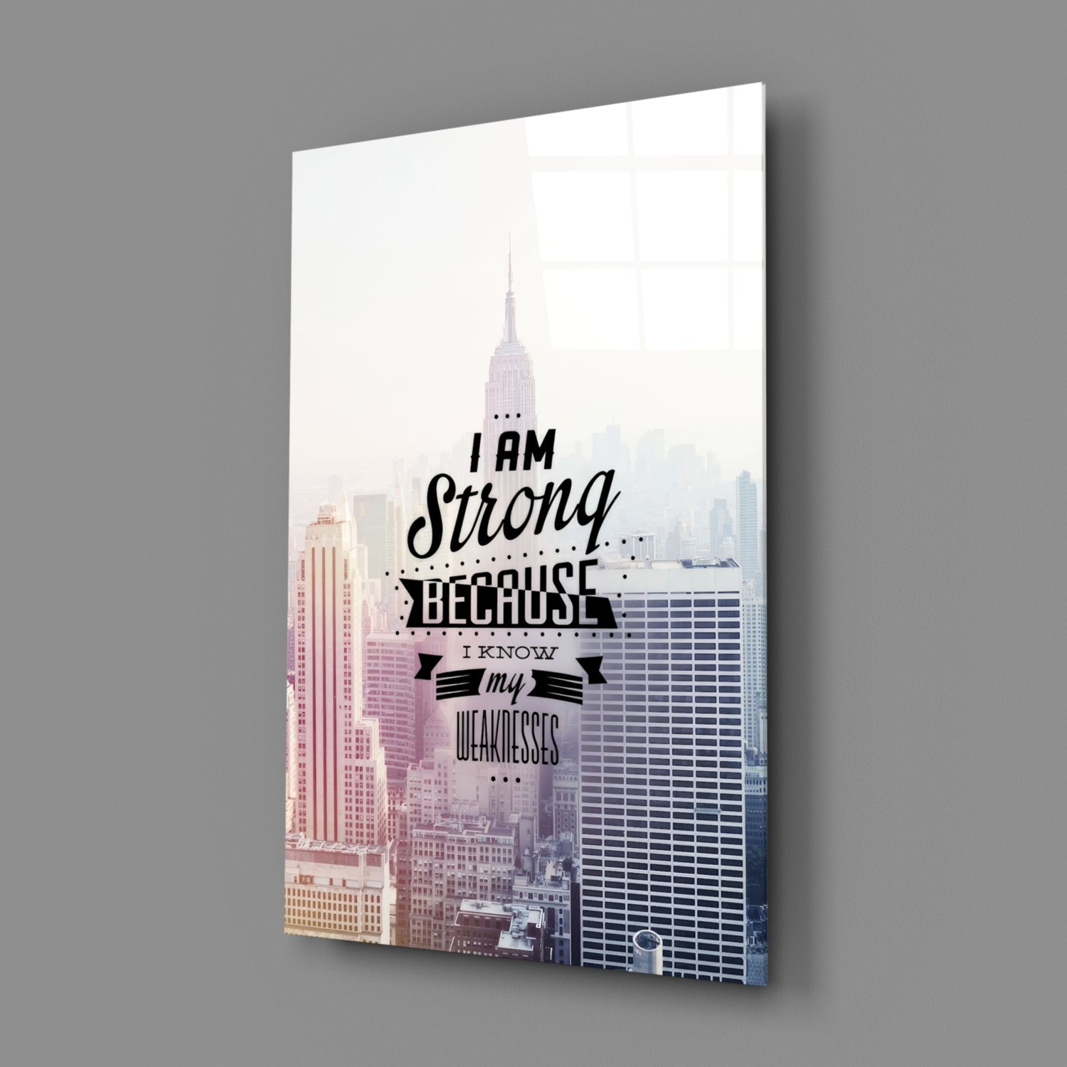 I am Strong Glass Wall Art-1