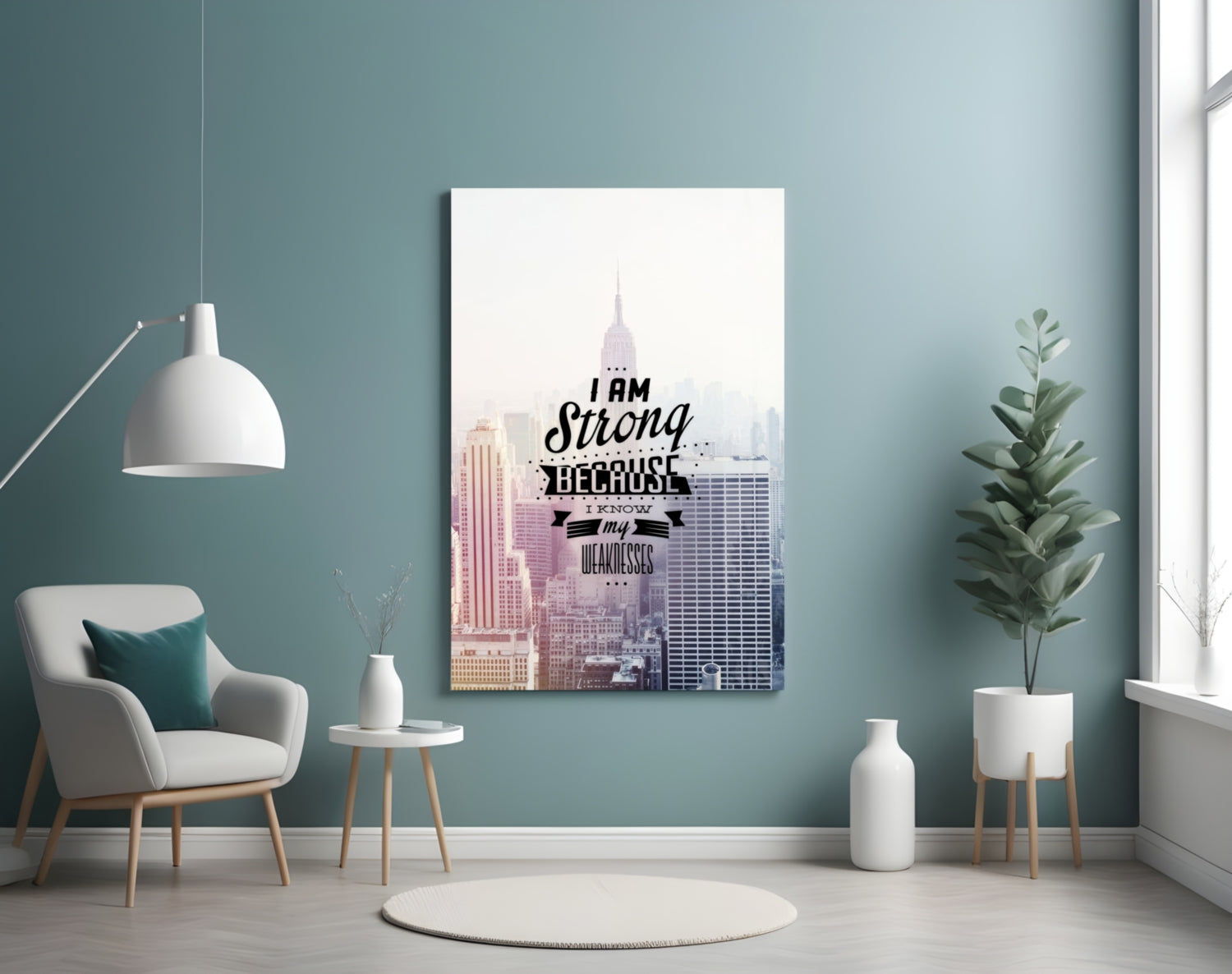 I am Strong Glass Wall Art-3