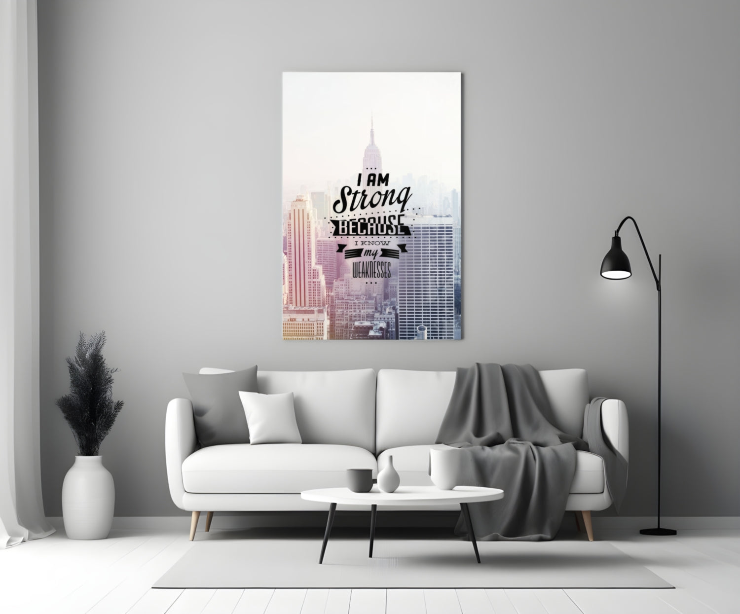 I am Strong Glass Wall Art-2