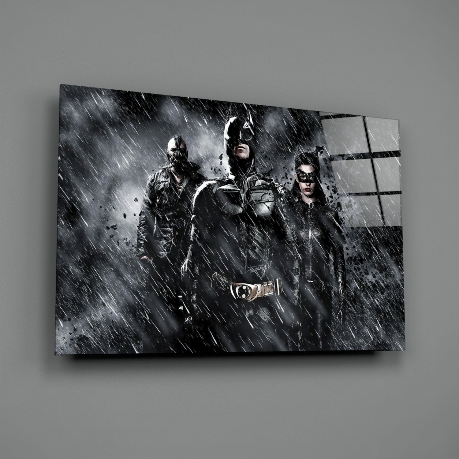 Batman, Catwomen and Bane Glass Wall Art-1