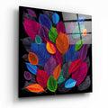 Colorful Leaves Glass Wall Art-0