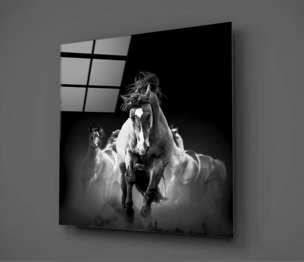 Running Horse Glass Wall Art-1