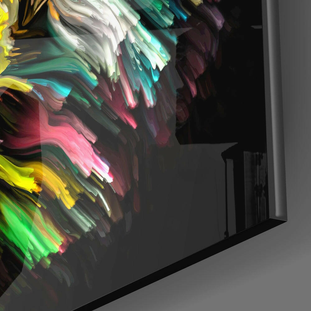 Yellow Lion Glass Wall Art-1