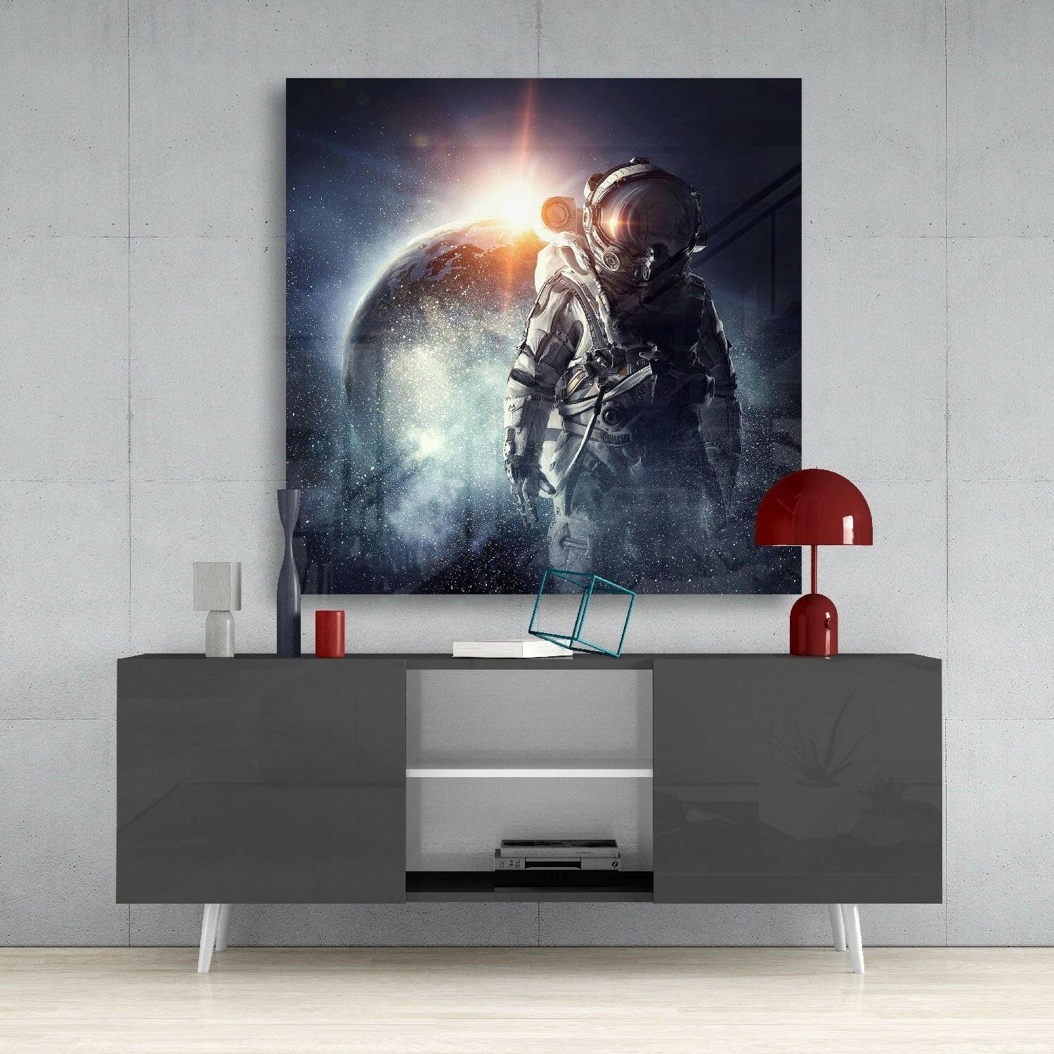 Astronaut Glass Wall Art-3