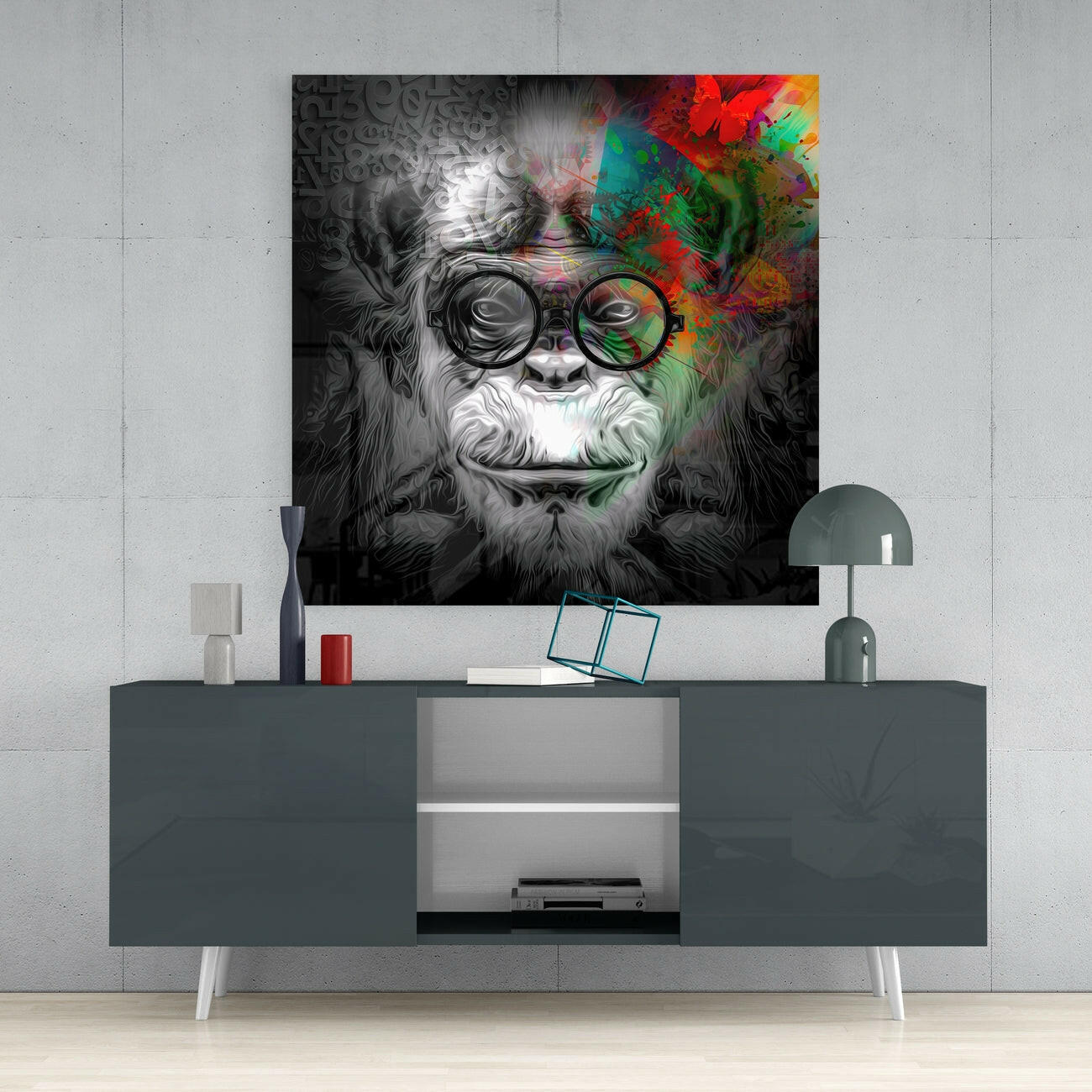 Wise Monkey Glass Wall Art-3