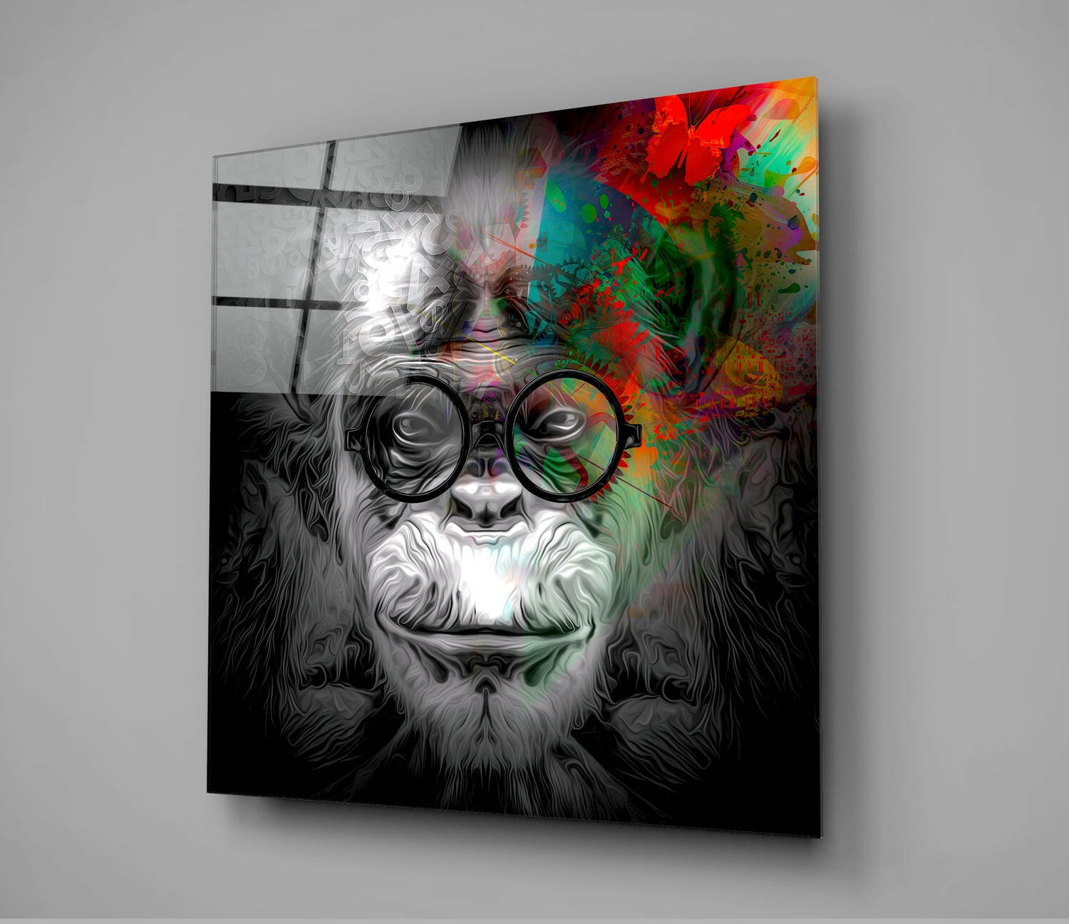 Wise Monkey Glass Wall Art-1