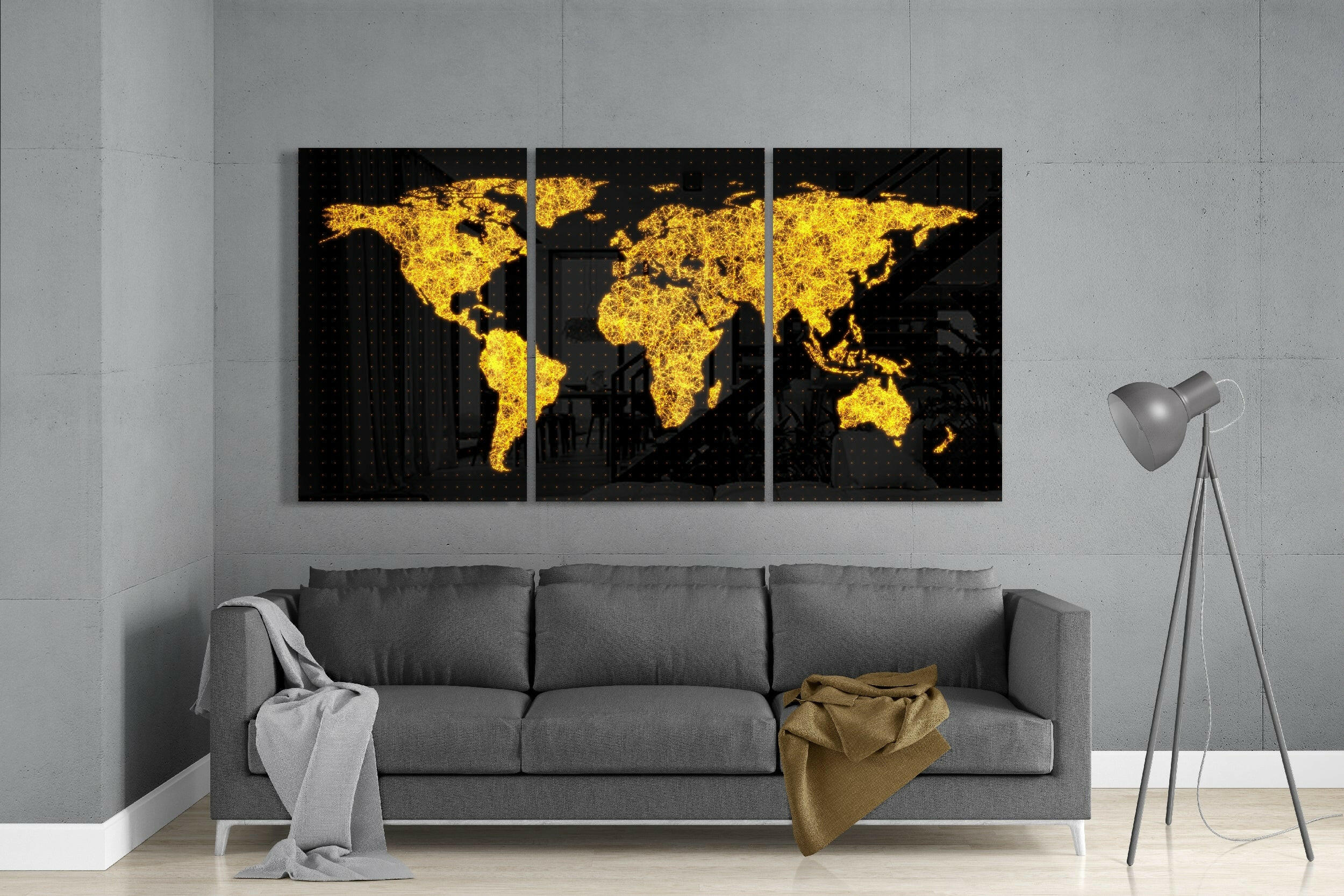 World Map Glass Art-2