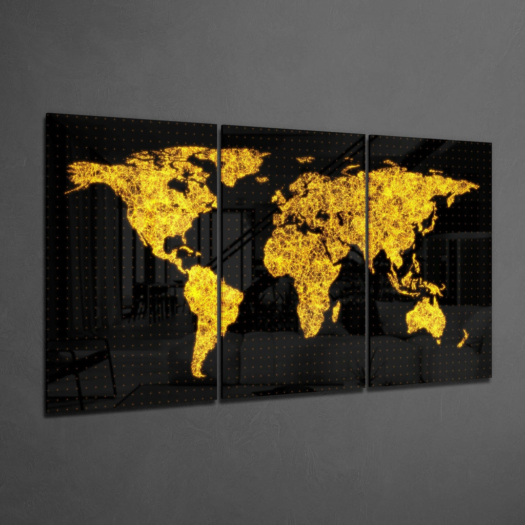 World Map Glass Art-1