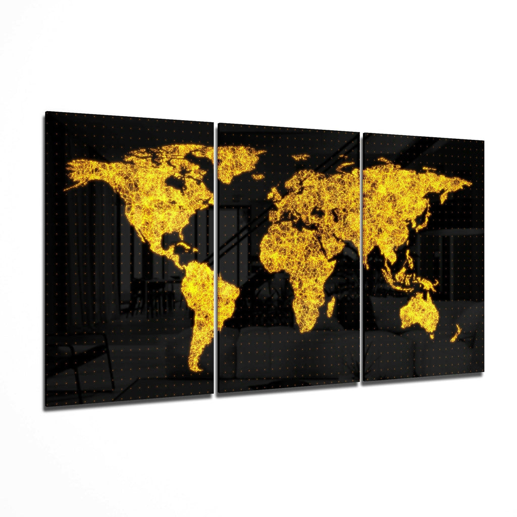 World Map Glass Art-0