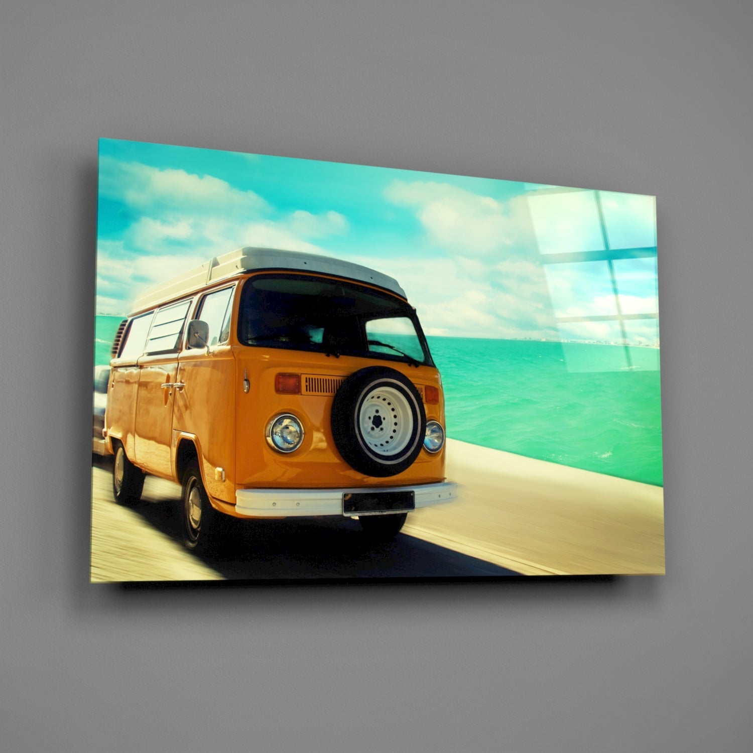 Vosvos Minibus Glass Wall Art-1