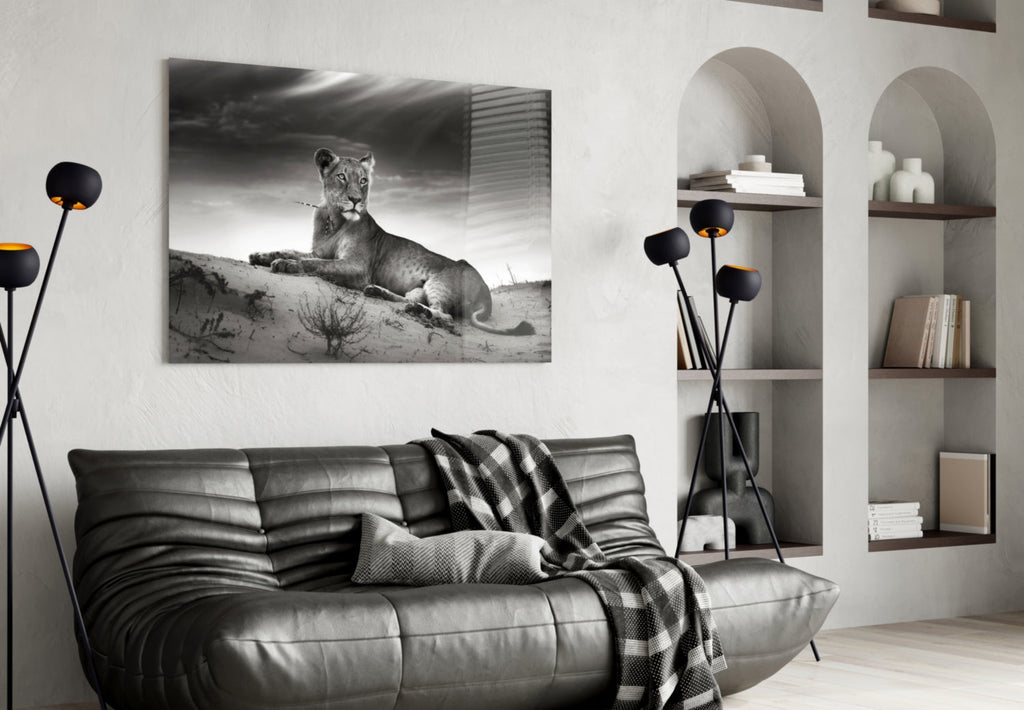 Lioness Glass Wall Art-3