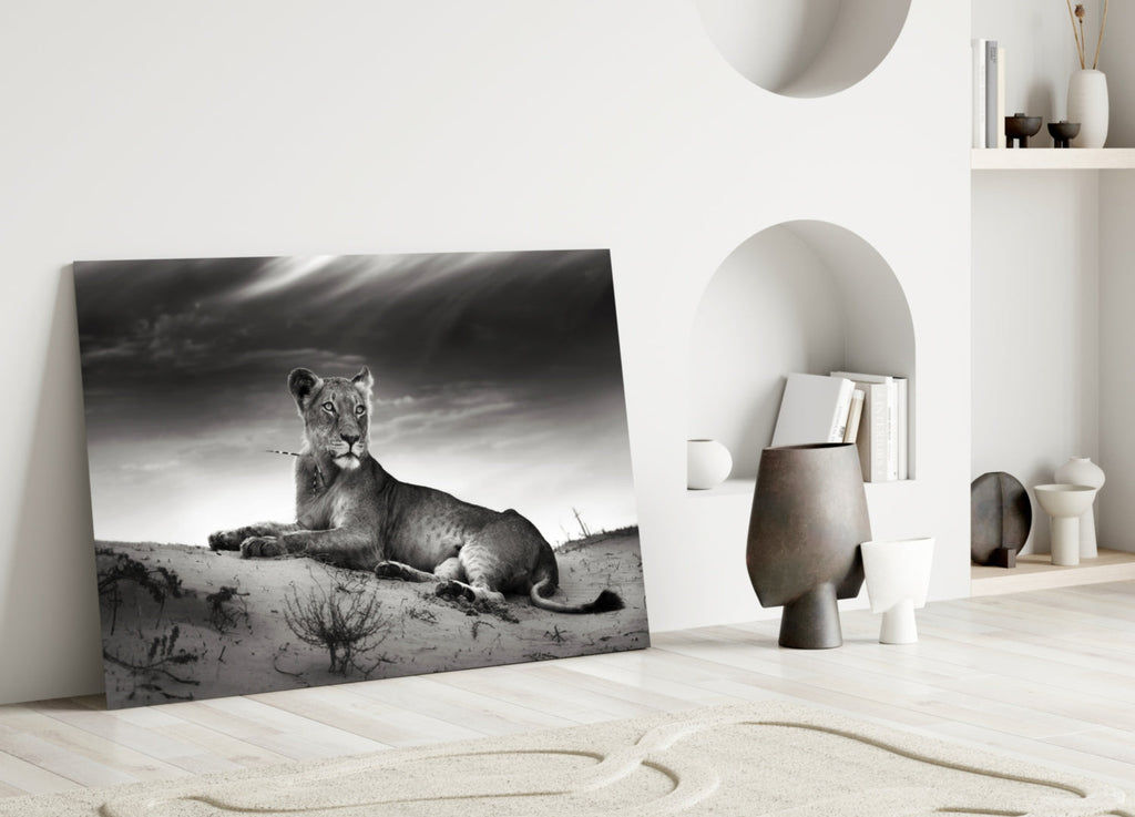 Lioness Glass Wall Art-2