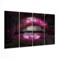 Lips 4 Pieces Mega Glass Wall Art (59"x36")-0