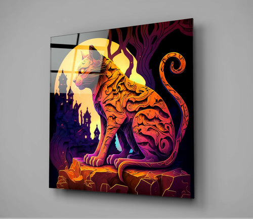 Ancient Cat Glass Wall Art  || Designers Collection-1