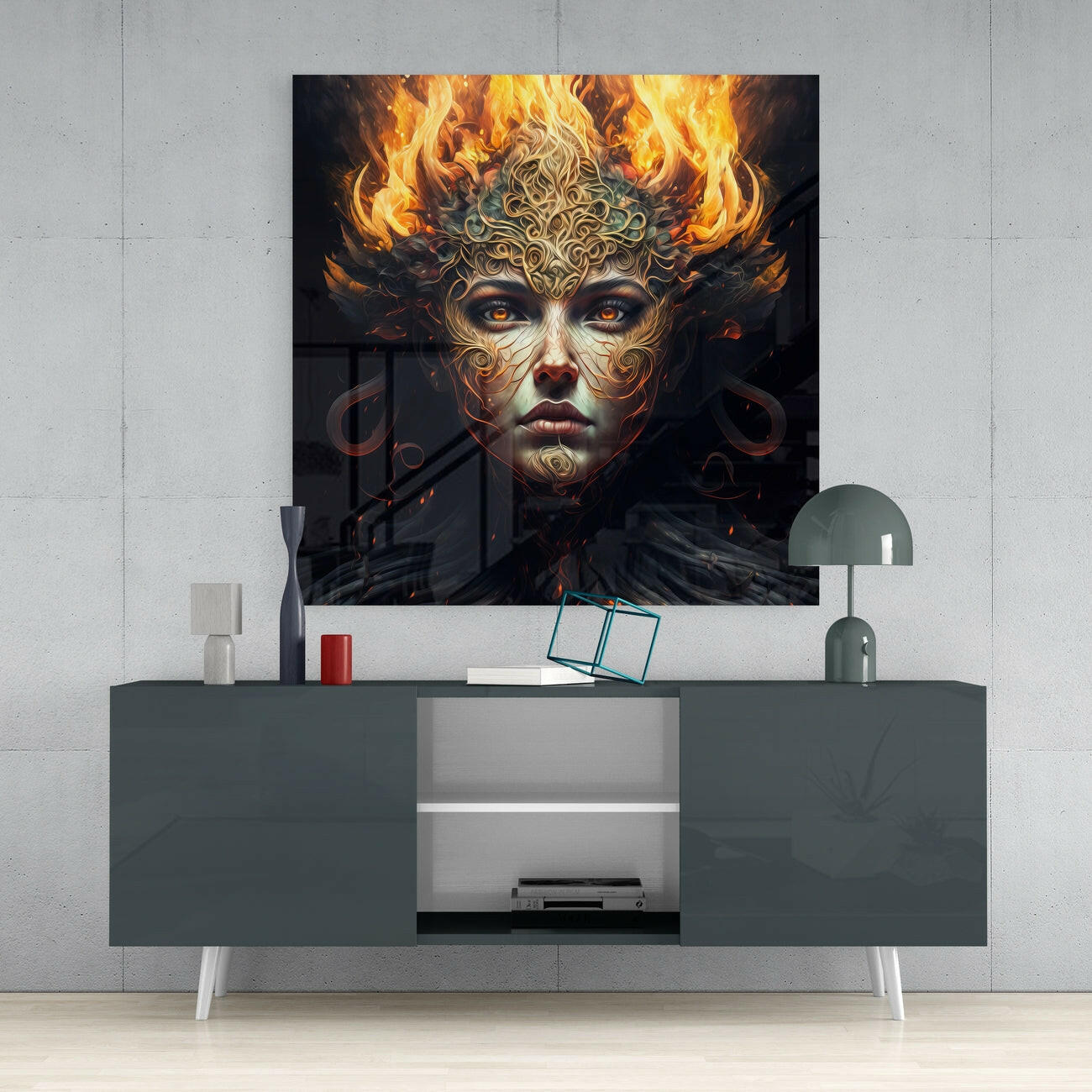 The Wrath of the Woman Glass Wall Art  || Designer Collection-3