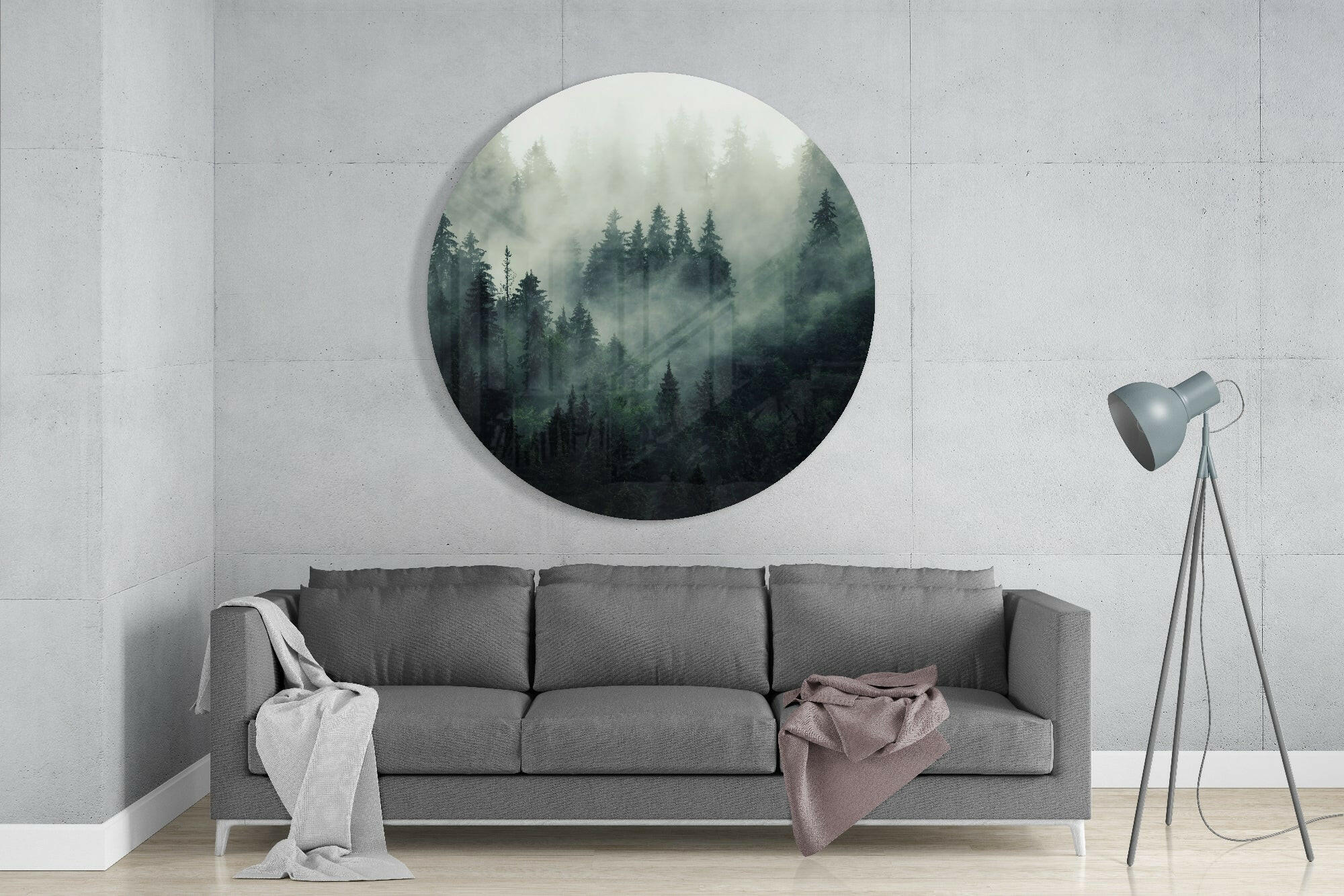 Foggy Forest Glass Wall Art-1