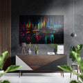 Abstract City Silhouette Brushed Aluminum Dibond Wall Art-0