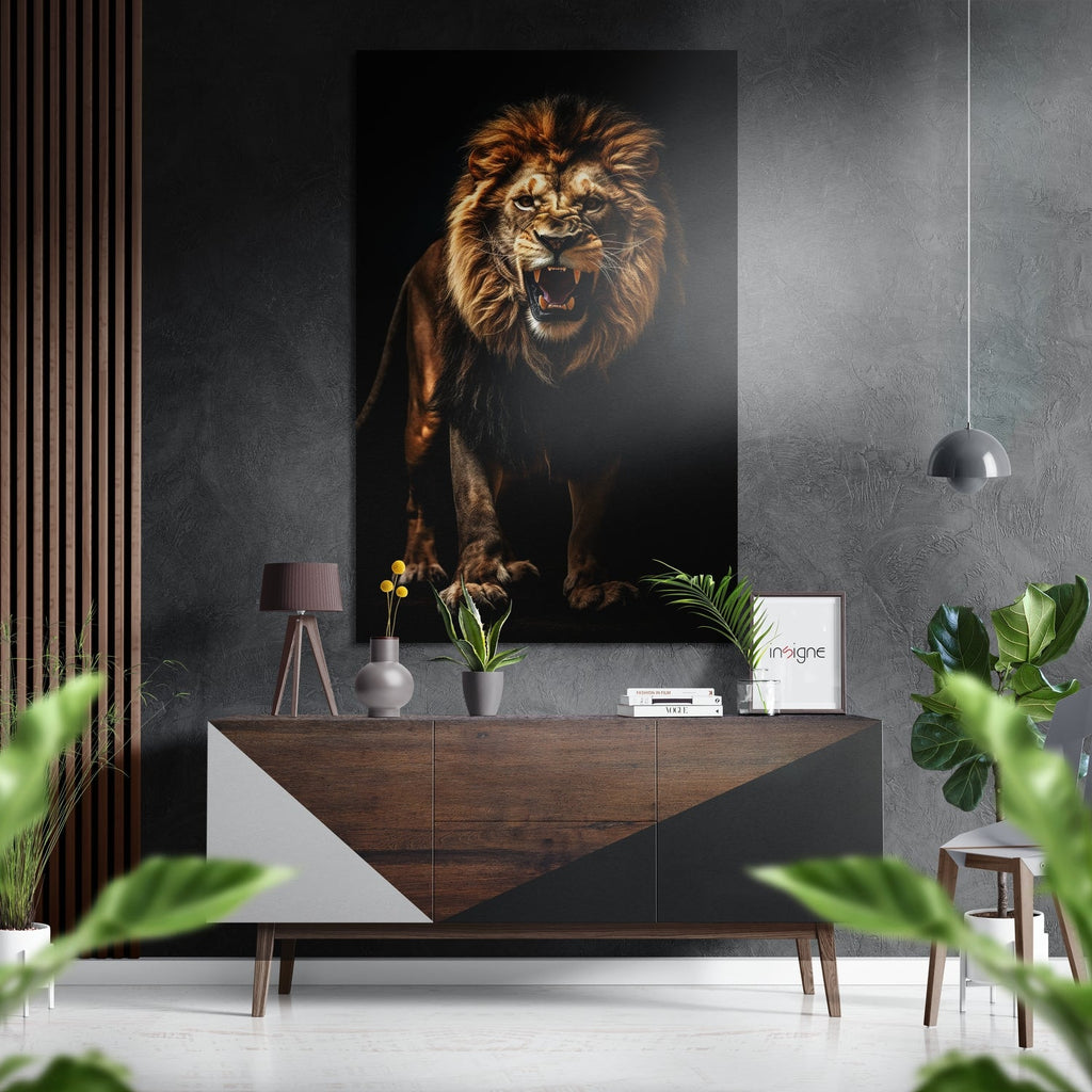 Lion Brushed Aluminum Dibond Wall Art-0