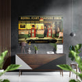 Retro Gas Station Brushed Aluminium Dibond Wall Art-0