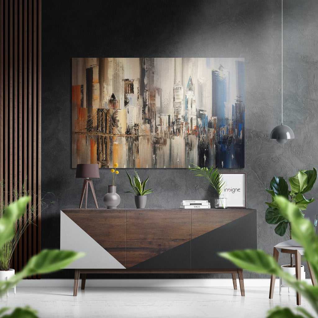 City Silhouette Brushed Aluminium Dibond Wall Art-0