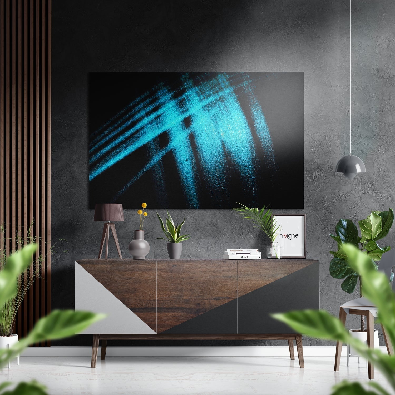 Brushstroke Brushed Aluminium Dibond Wall Art-0