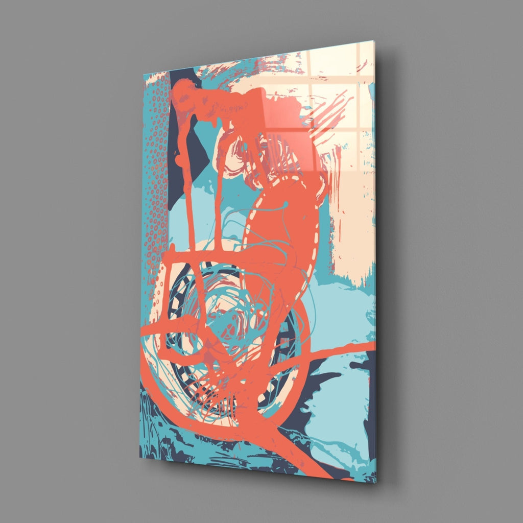 Abstract Colors Glass Wall Art.