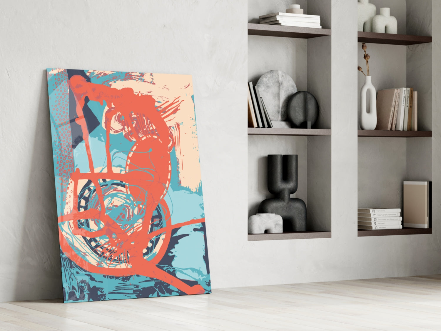 Abstract Colors Glass Wall Art.