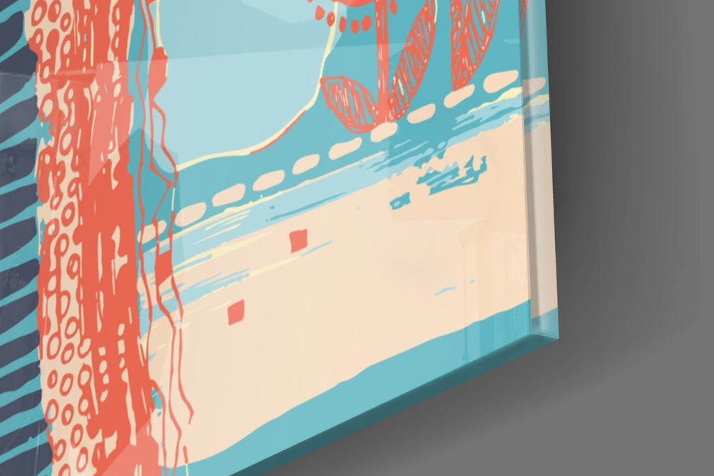 Abstract Colors Glass Wall Art.