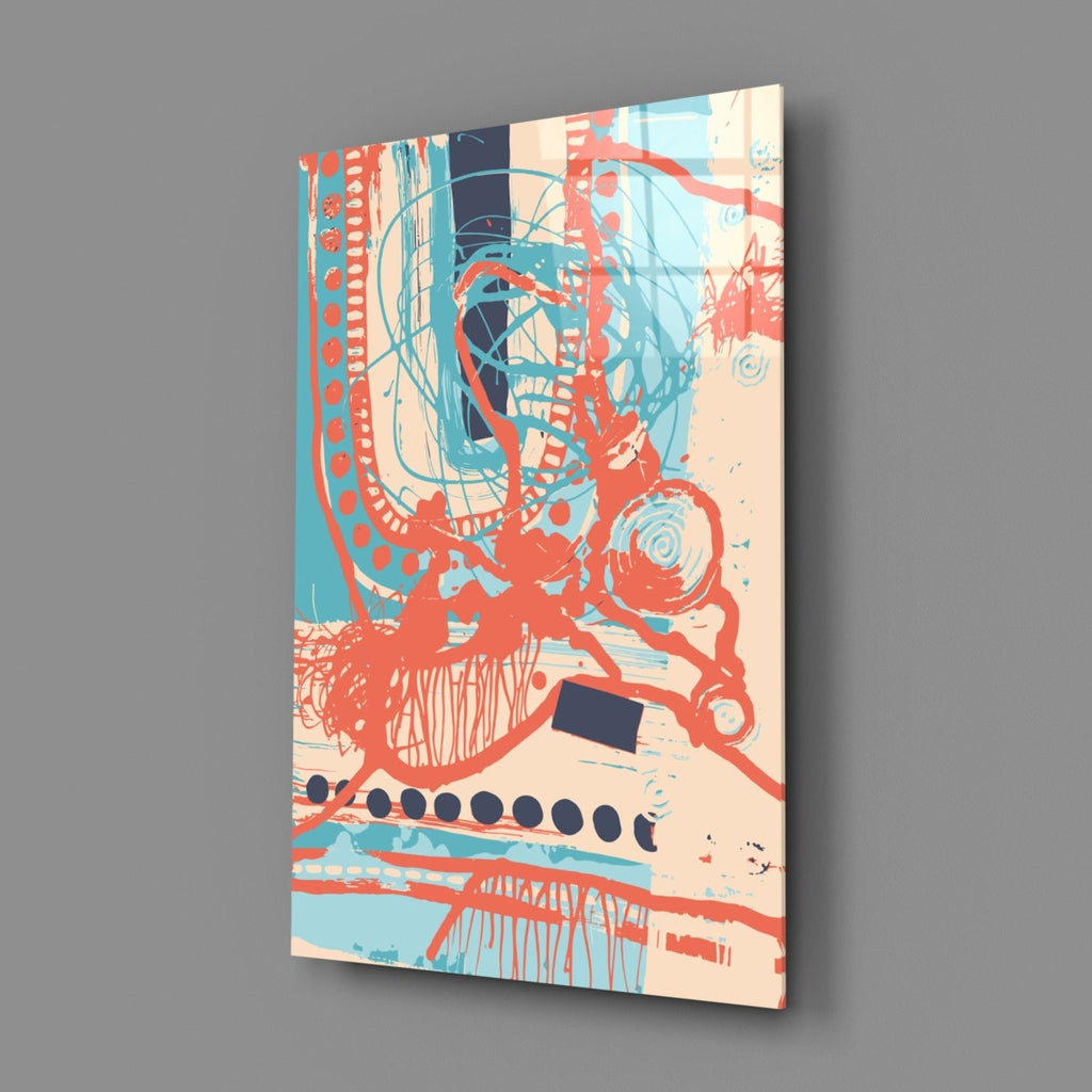 Abstract Colors Glass Wall Art.