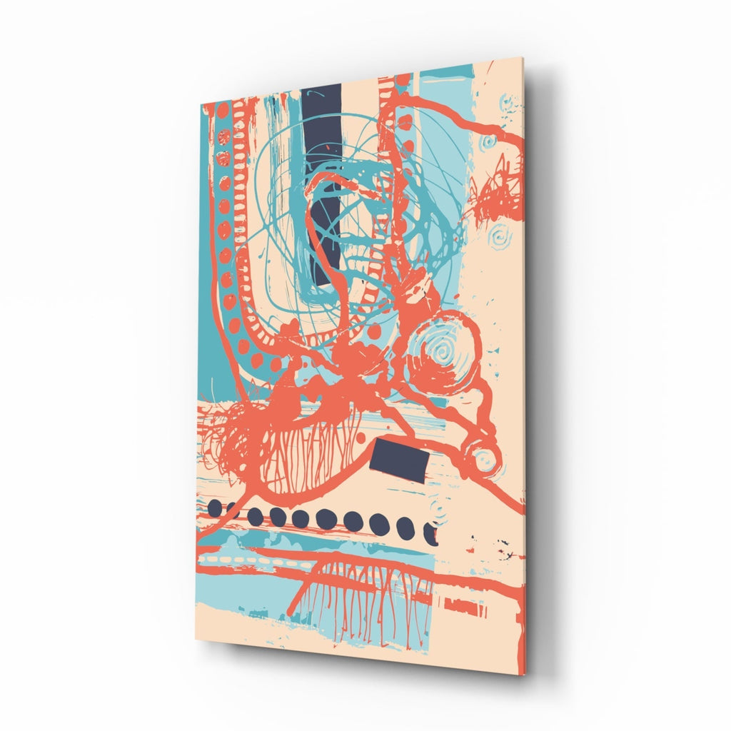 Abstract Colors Glass Wall Art.