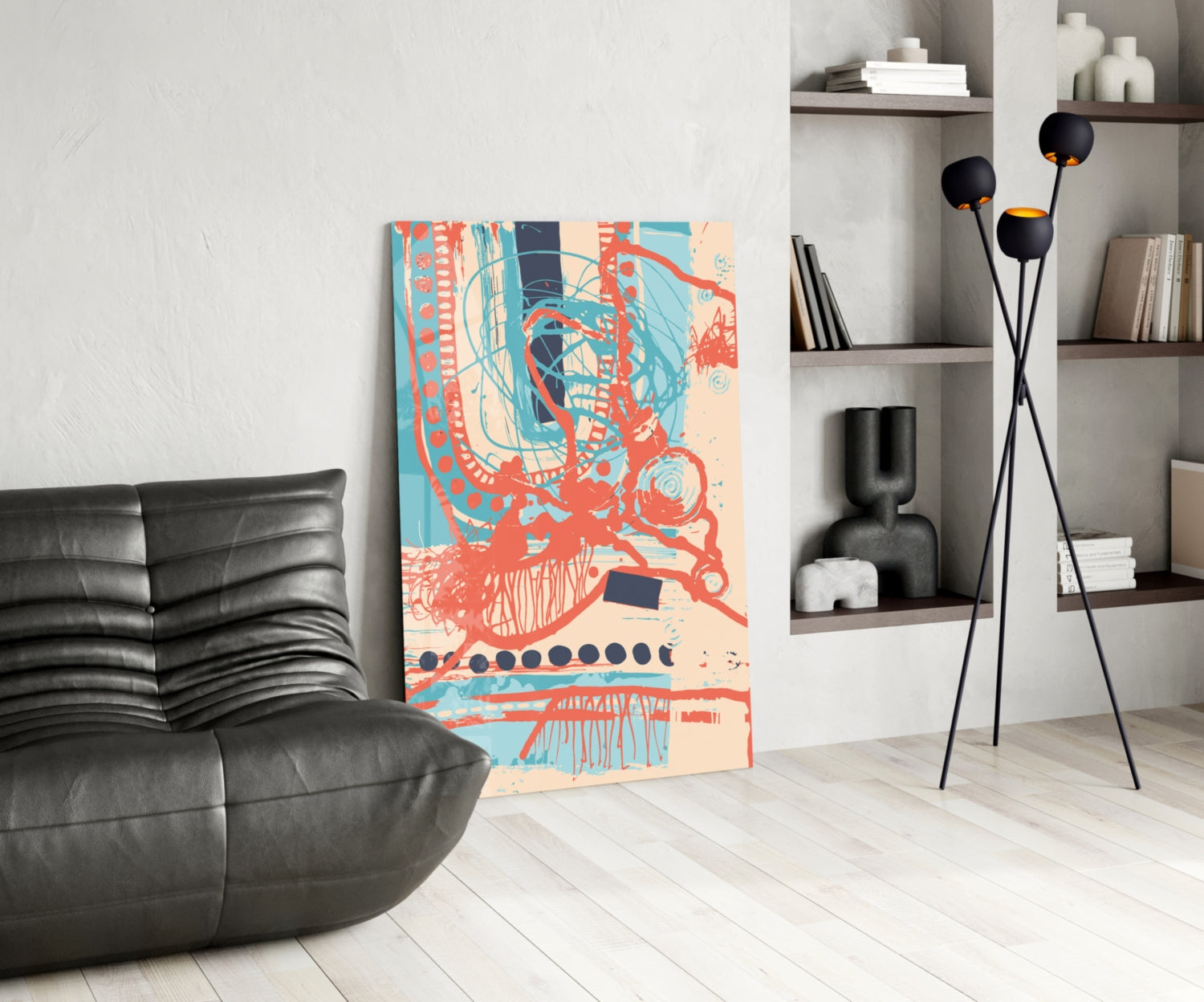 Abstract Colors Glass Wall Art.