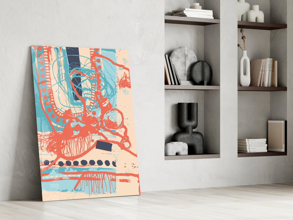 Abstract Colors Glass Wall Art.