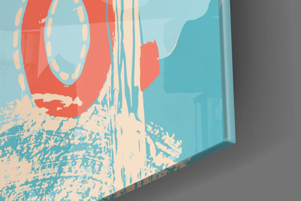 Abstract Colors Glass Wall Art.