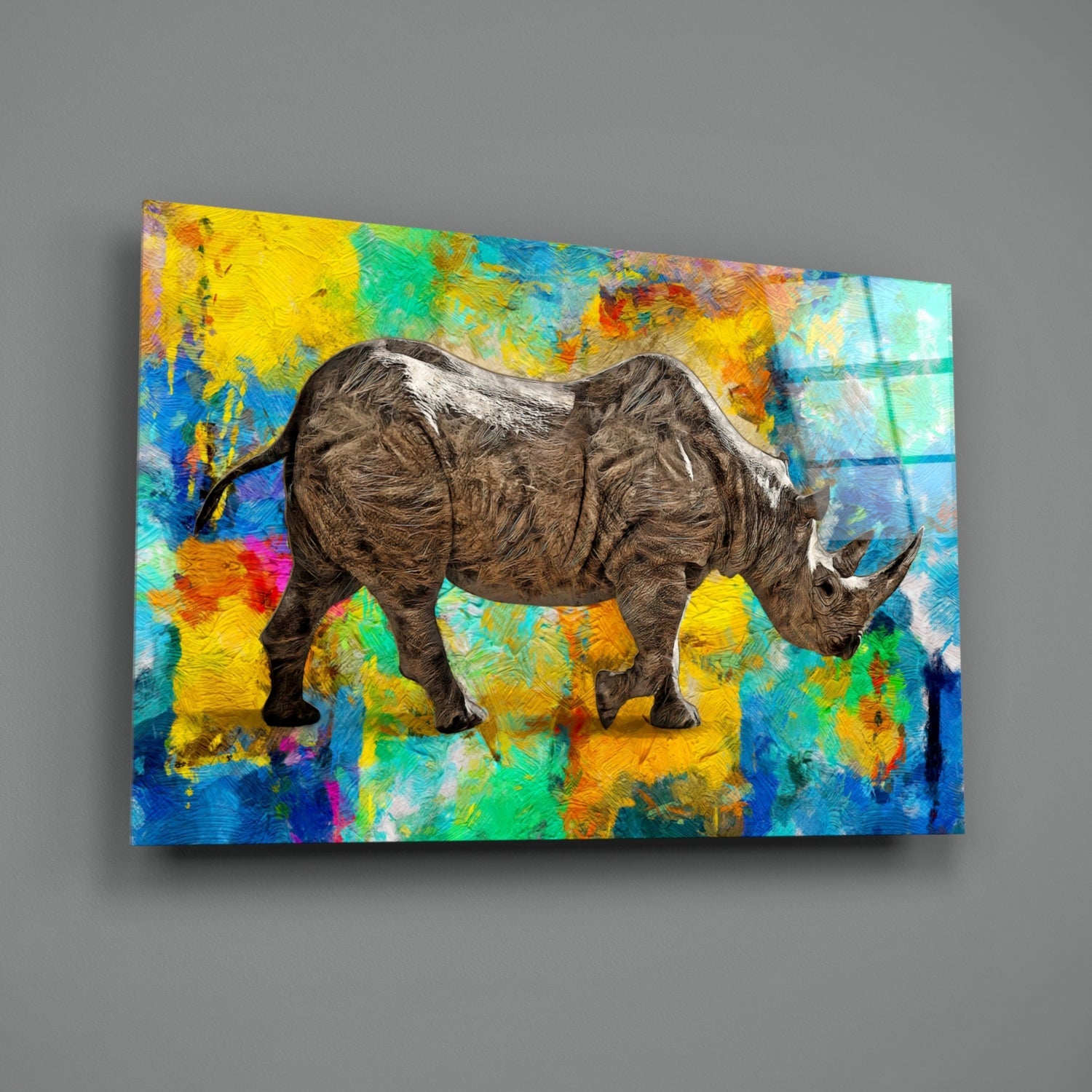 Rhino Glass Wall Art-1