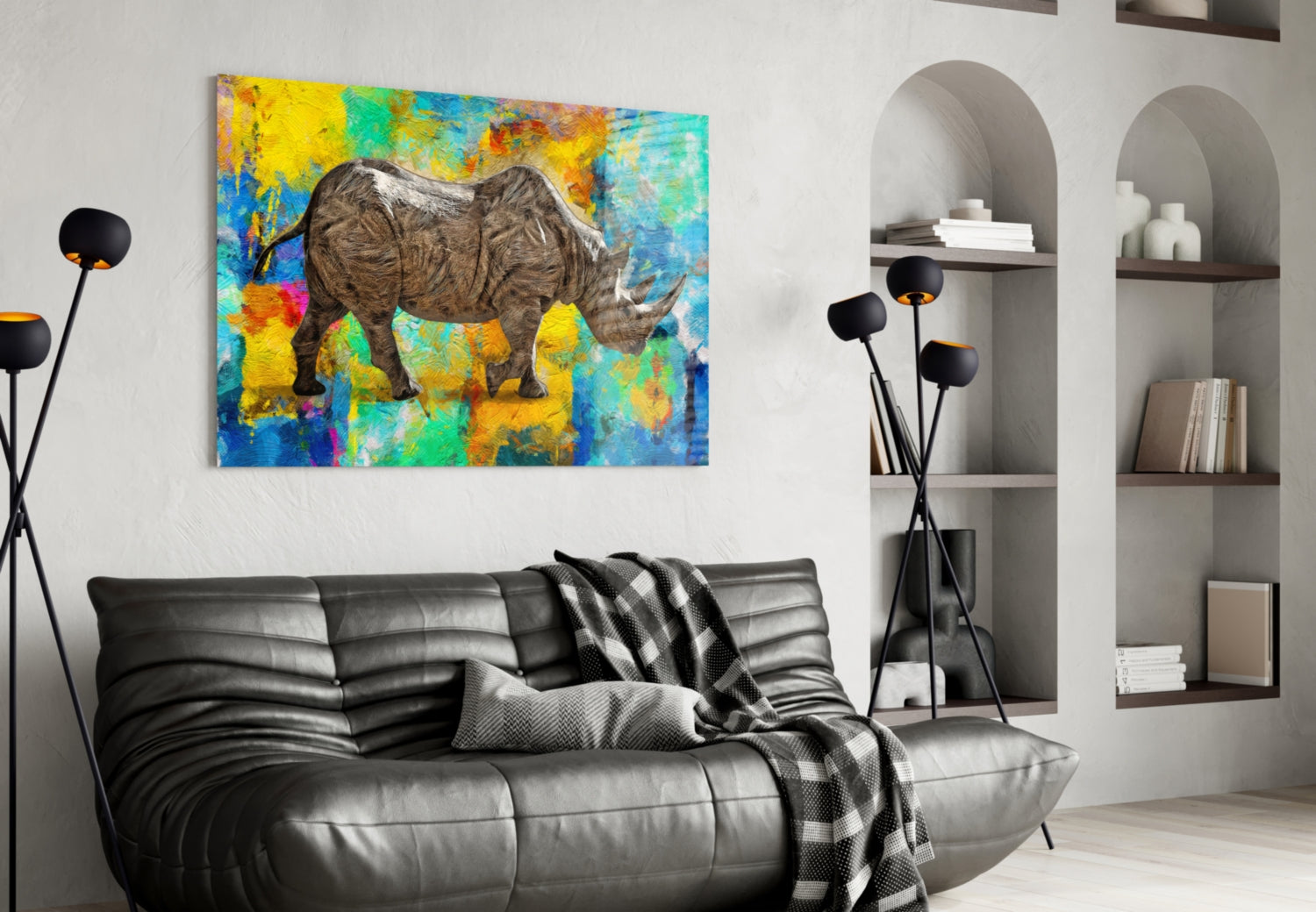 Rhino Glass Wall Art-3