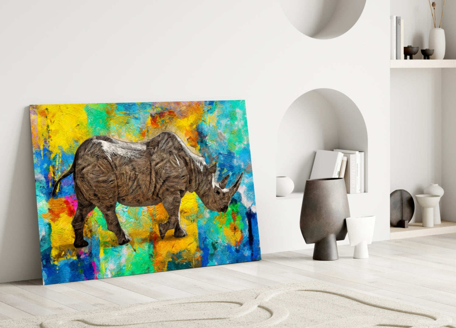 Rhino Glass Wall Art-2