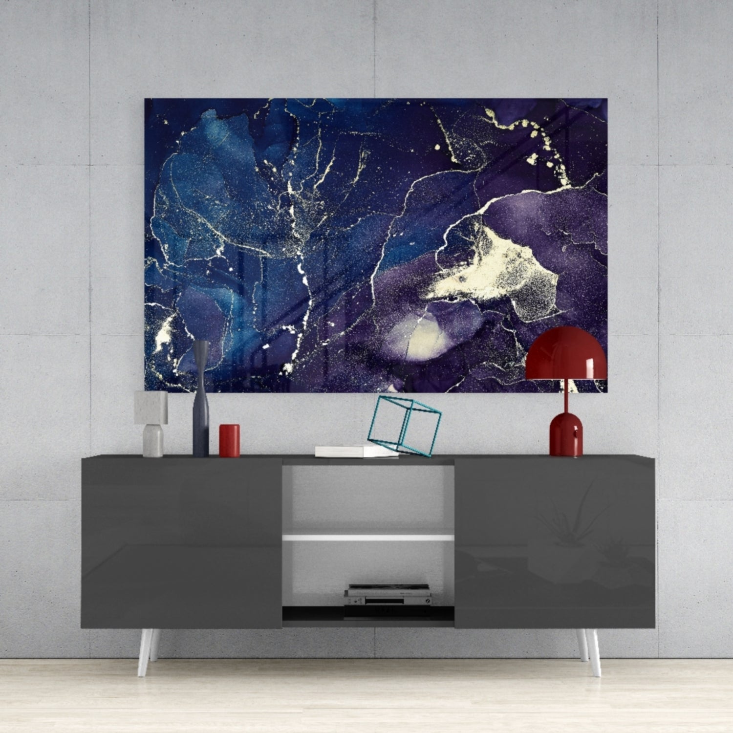 Abstract Depth Glass Wall Art.