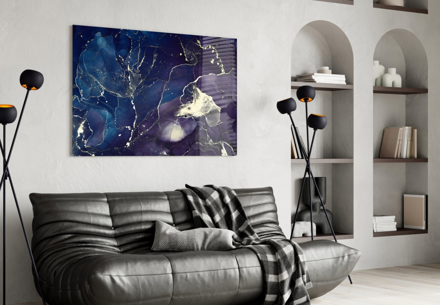 Abstract Depth Glass Wall Art.