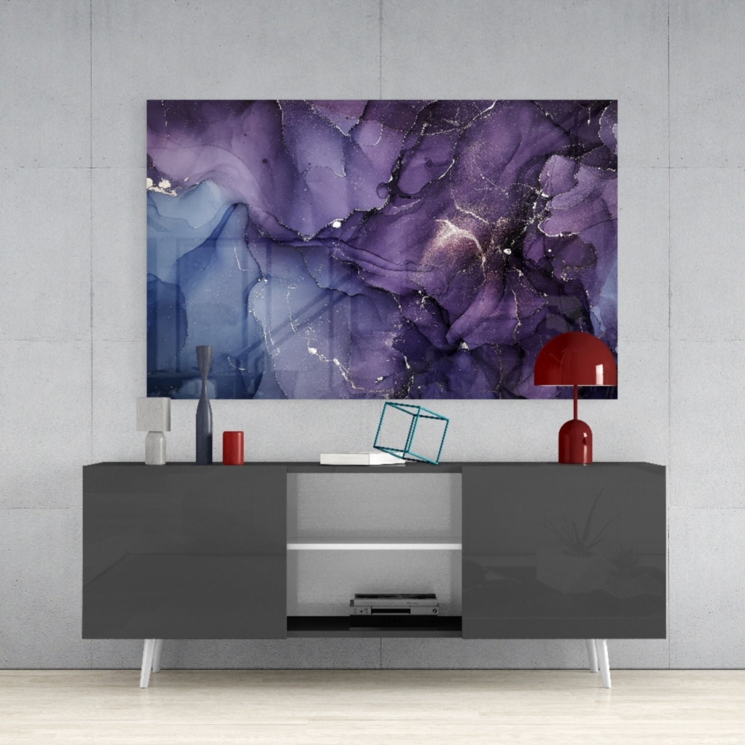 Abstract Depth Glass Wall Art.