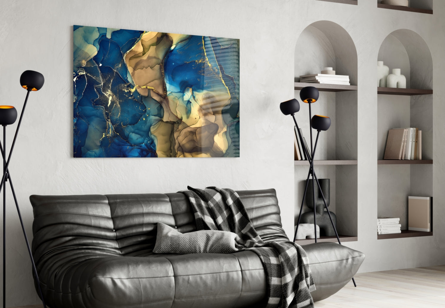 Abstract Depth Glass Wall Art.