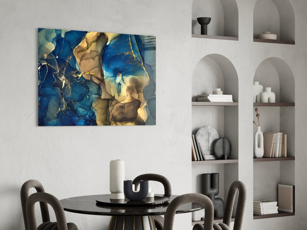 Abstract Depth Glass Wall Art.