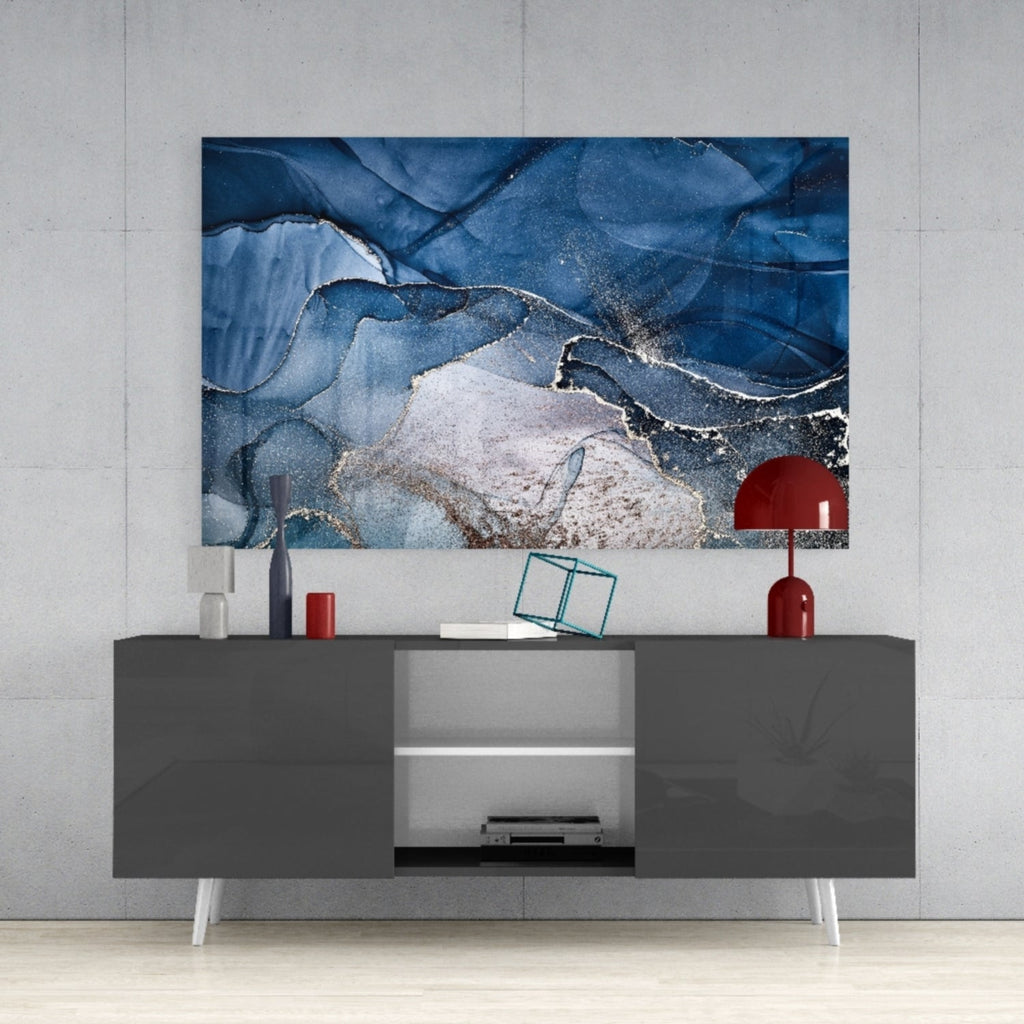 Abstract Depth Glass Wall Art.