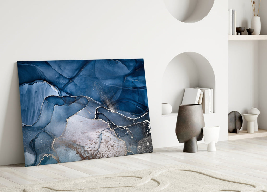 Abstract Depth Glass Wall Art.