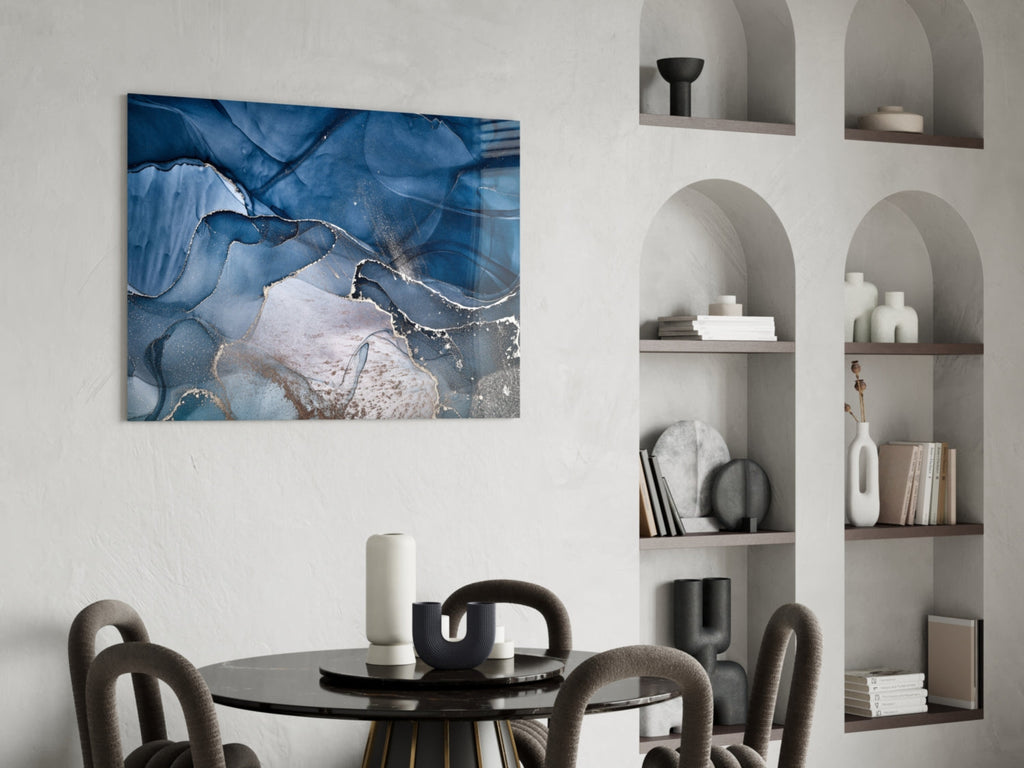 Abstract Depth Glass Wall Art.