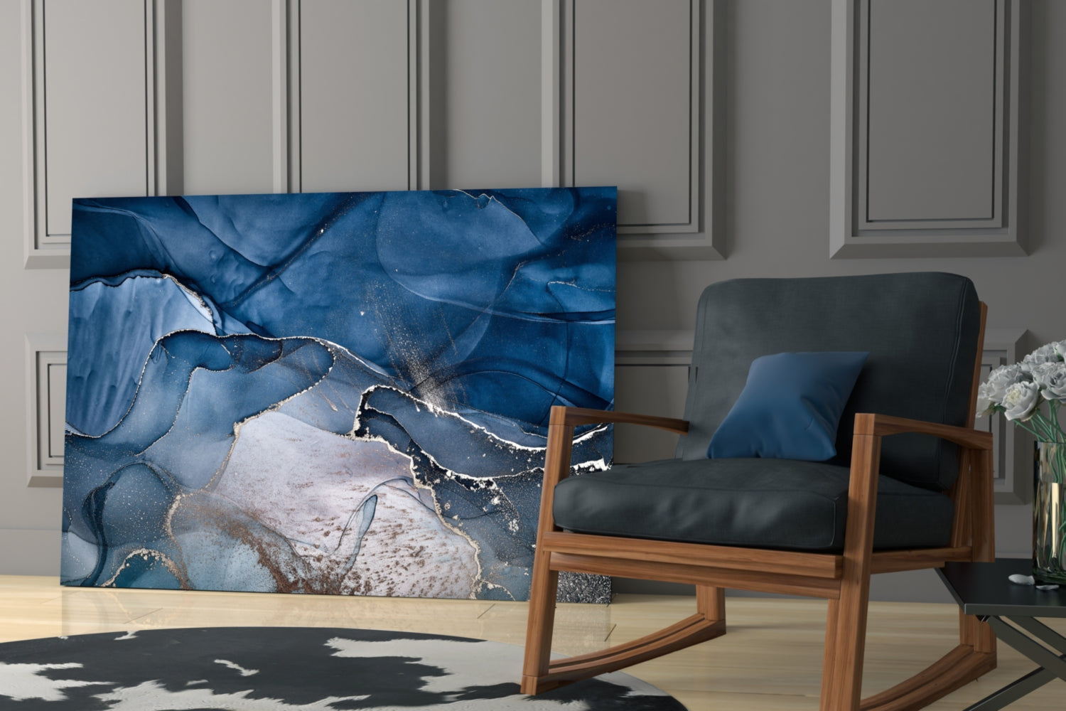 Abstract Depth Glass Wall Art.