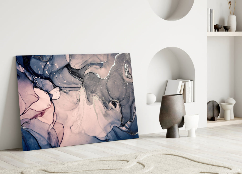 Abstract Depth Glass Wall Art.