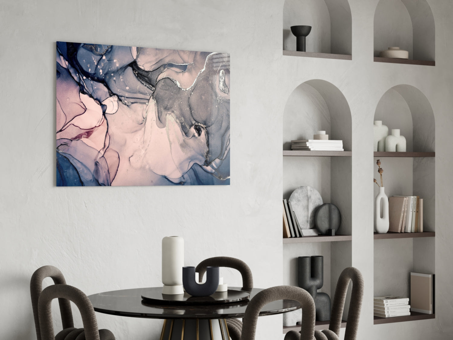 Abstract Depth Glass Wall Art.