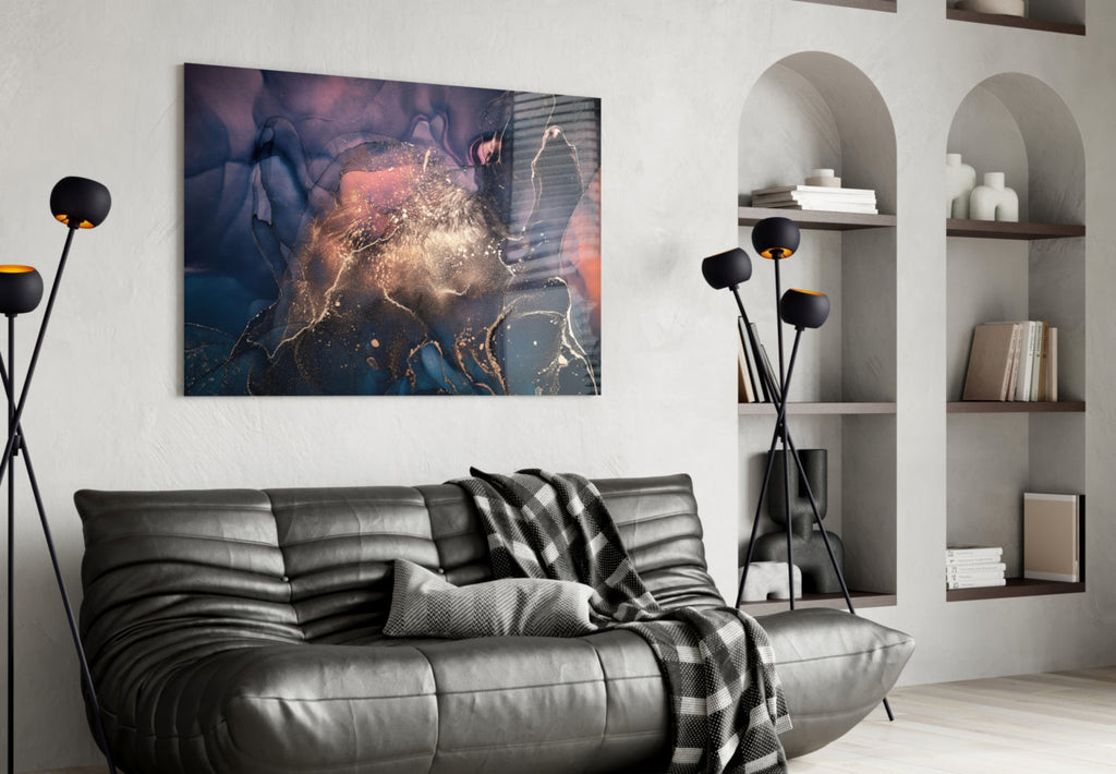 Abstract Depth Glass Wall Art.