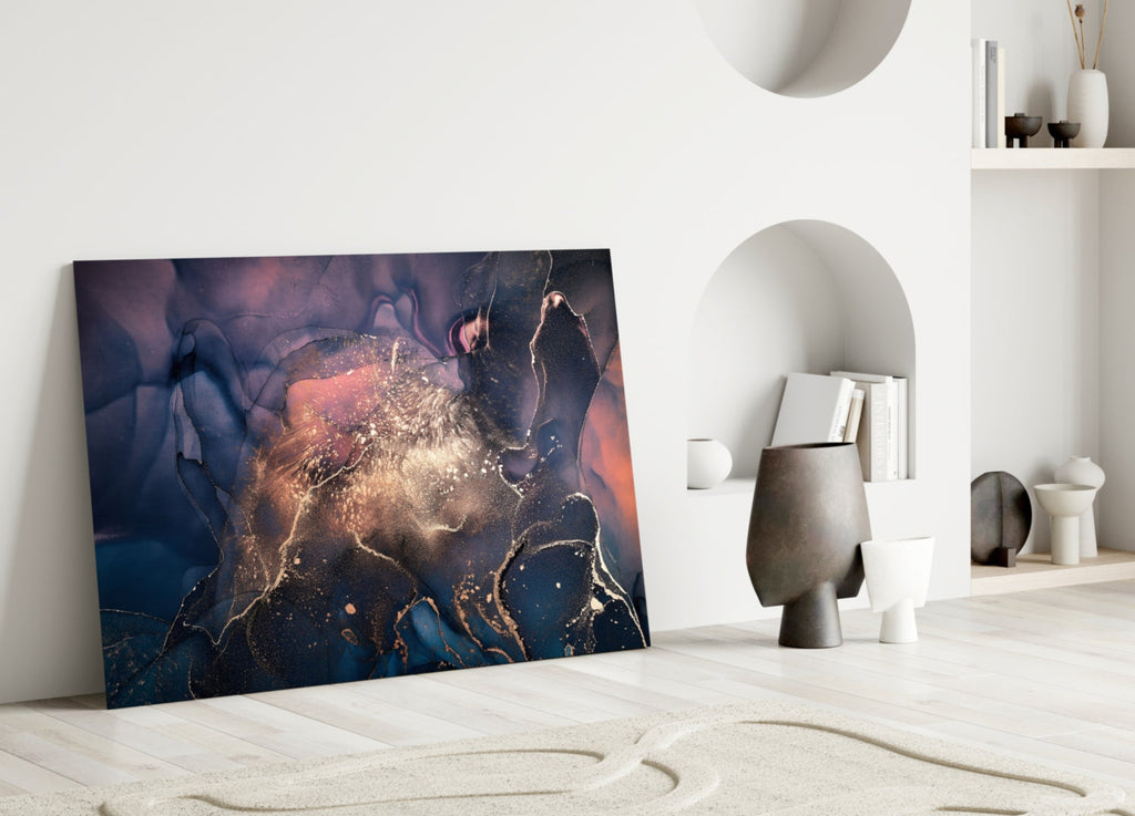 Abstract Depth Glass Wall Art.